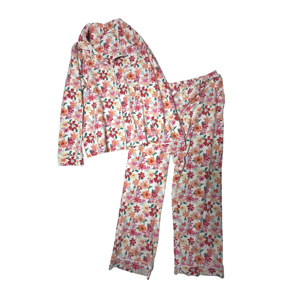 BedHead Pajamas Floral Organic Cotton Jersey Pajama Set Womens Small BH2941-5021 - Picture 2 of 16